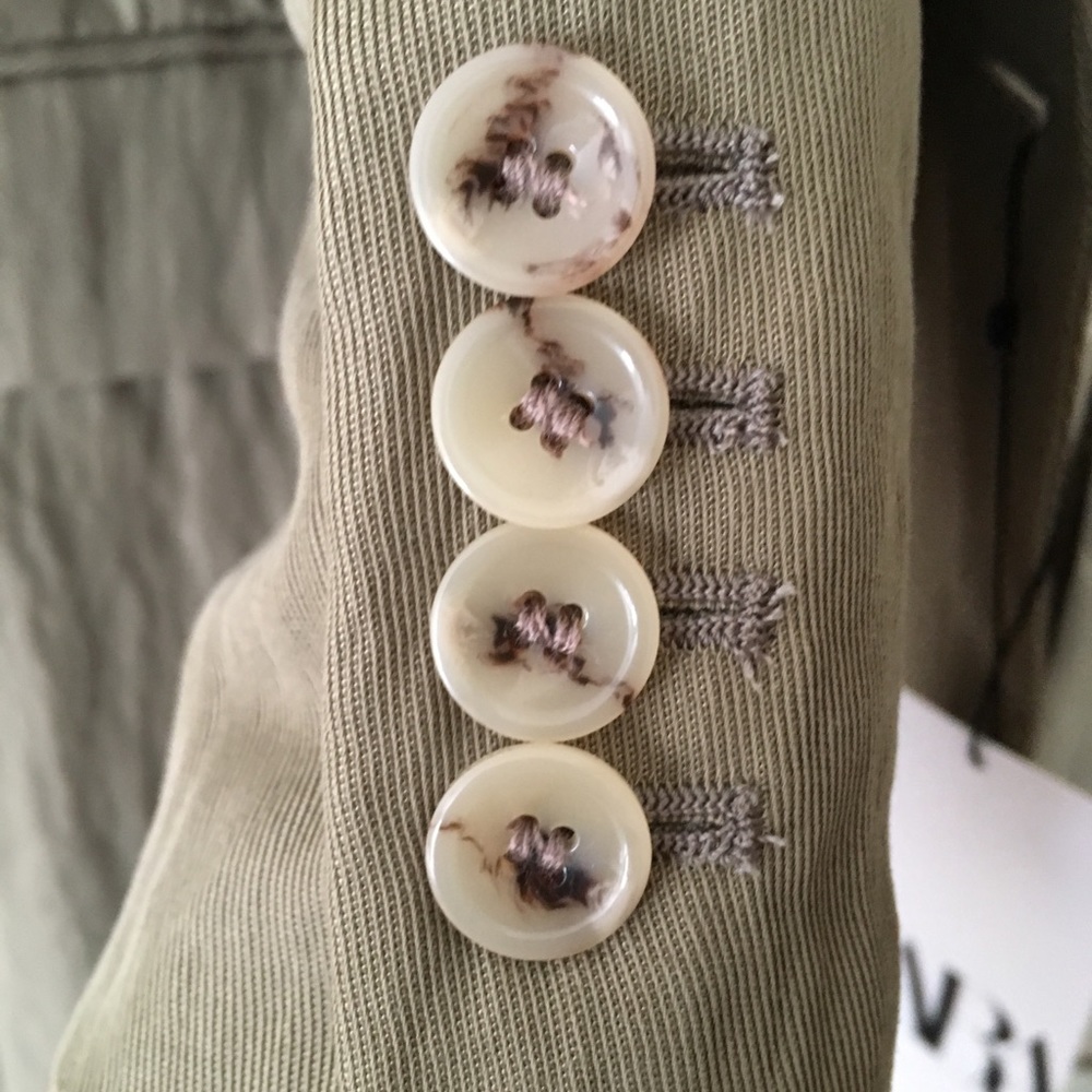 Zara Wrinkle Effect Khaki Blazer - Picture 7 of 10